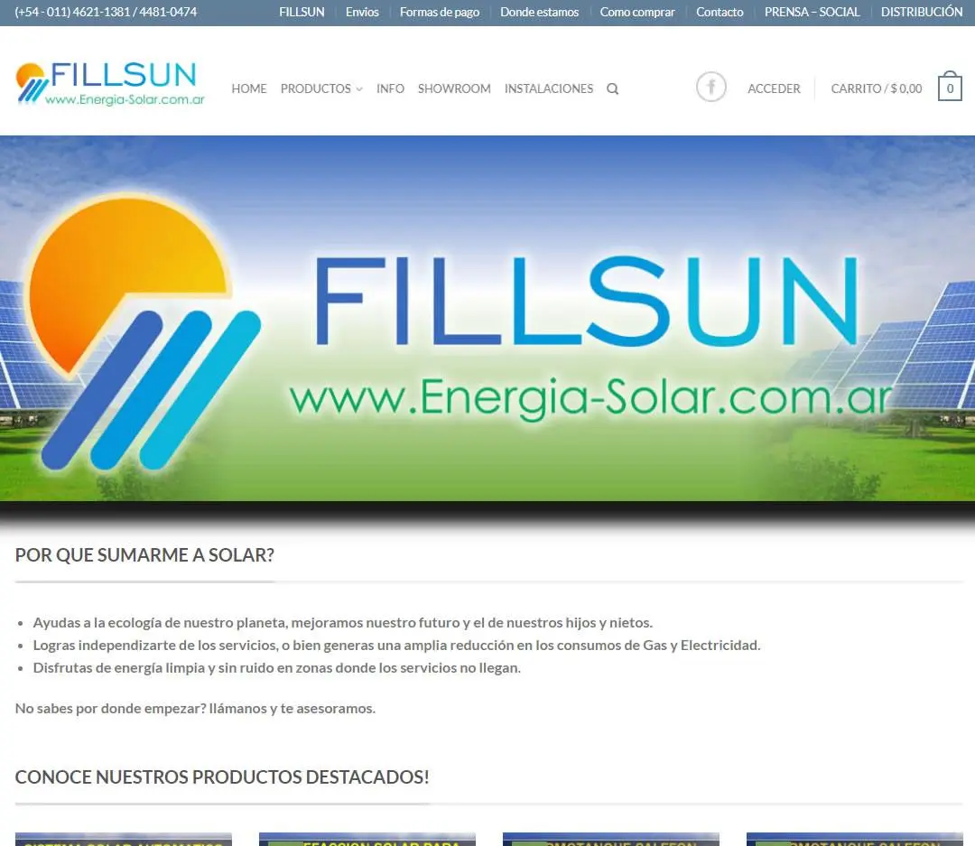 Diseño Web empresa de energia solar
